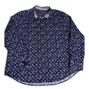 Robert Graham Men’s 3TG Classic Fit Button Front Shirt Multicolor Floral Print